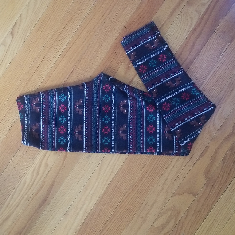 Holiday Reindeer Leggings Size S